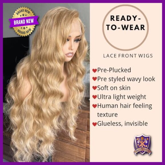 32 Inch Loose Wave Synthetic Lace Front Wig Glueless Pre Plucked main image 4